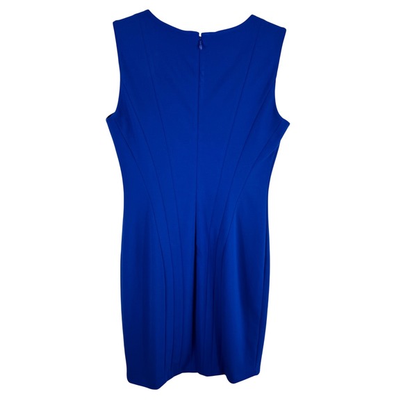 Calvin Klein Womens Royal Blue Notched Neck Sheath Dress Classic Party Size 6 - Picture 2 of 5